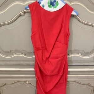 Very comfortable and sexy Coral color ruched dress